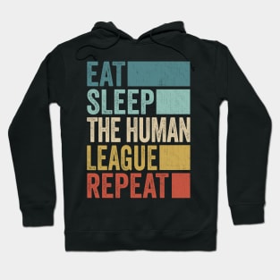 Funny Eat Sleep The Human Repeat Retro Vintage Hoodie